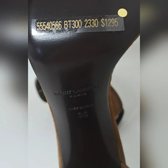 NWT Saint Laurent Suede  Otterproof Ankle Strap Sandals Heels Buckle 36 EU 6 US - Picture 14 of 15